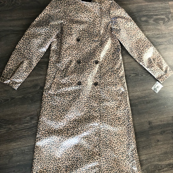Something Navy leopard rain coat size small - Picture 2 of 8